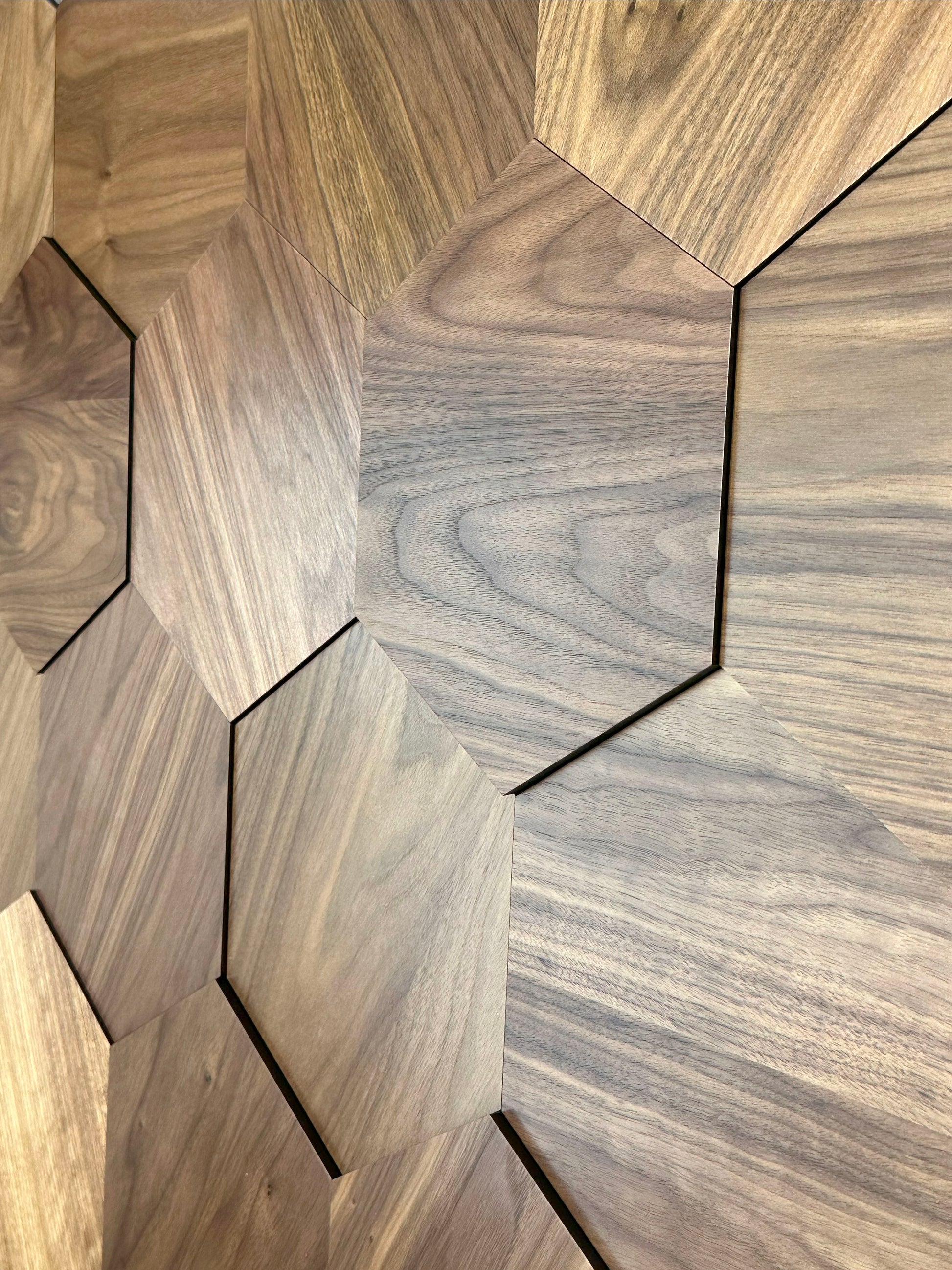 Wooden Hexagon, Honeycomb Wood, Wall Decor, Easy Installation